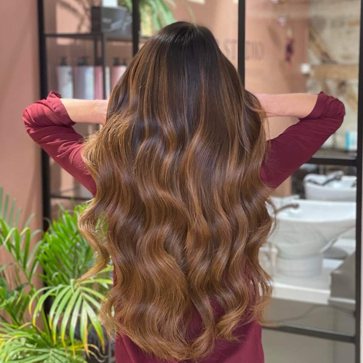 Tape extensions - Warm Brown Balayage 2+7